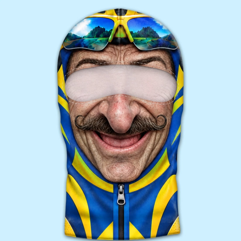 Custom Funny Mountain Biking Face Gifts for Cyclists - Personalized Ski Mask