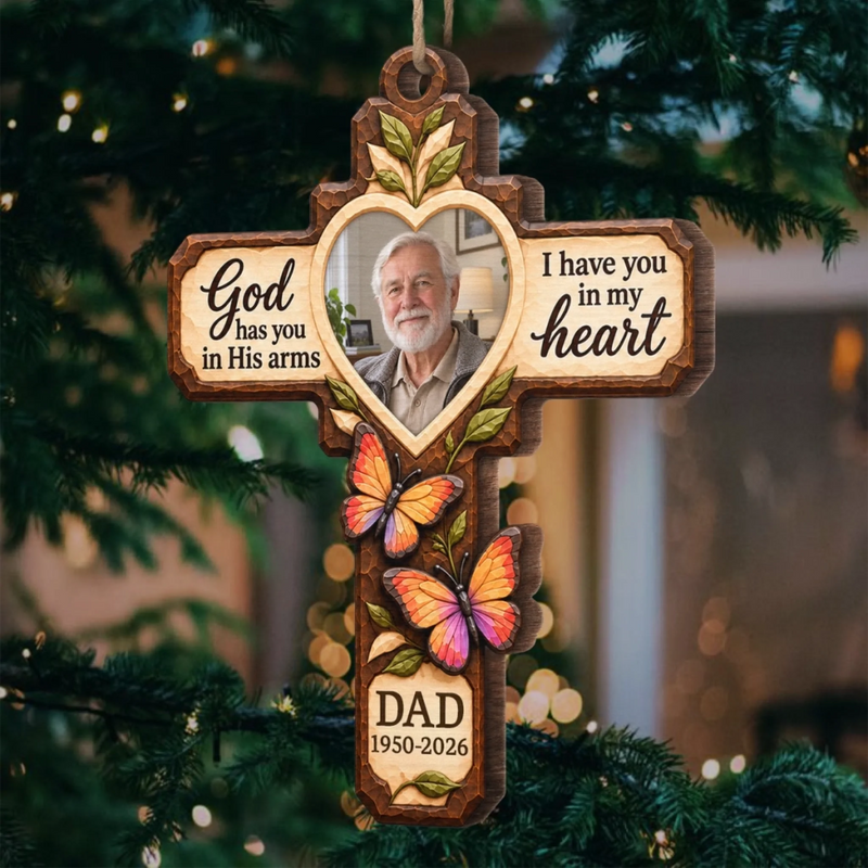 Custom Photo Memorial Loved One Tribute - Personalized Wooden Ornament