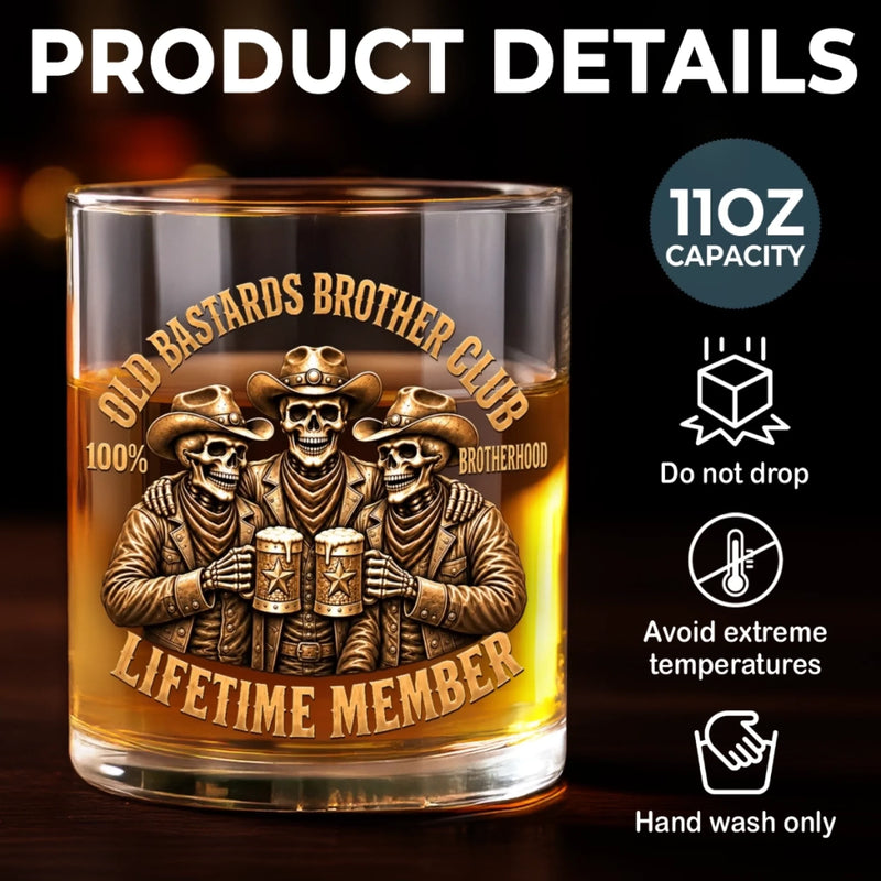 Custom Name Brotherhood Gifts for Brothers - Personalized Whiskey Glass