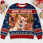Custom Pet Photo Christmas Gifts for Dog Lovers - Personalized Ugly Sweatshirt