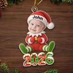 Custom Photo Acrylic Ornament - Personalized Christmas Birthday Gifts For Kids - Christmas Wonder In Tiny Hands