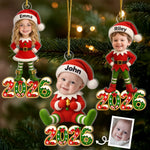 Custom Photo Acrylic Ornament - Personalized Christmas Birthday Gifts For Kids - Christmas Wonder In Tiny Hands