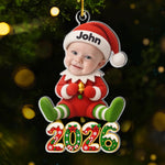 Custom Photo Acrylic Ornament - Personalized Christmas Birthday Gifts For Kids - Christmas Wonder In Tiny Hands