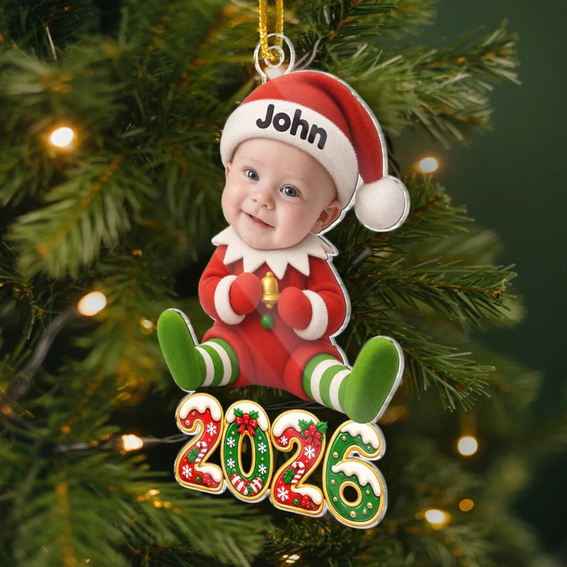 Custom Photo Acrylic Ornament - Personalized Christmas Birthday Gifts For Kids - Christmas Wonder In Tiny Hands