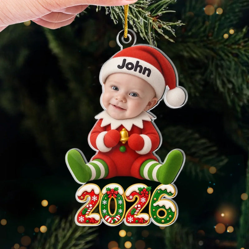 Custom Photo Acrylic Ornament - Personalized Christmas Birthday Gifts For Kids - Christmas Wonder In Tiny Hands