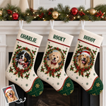 Custom Pet Photo And Name Christmas Gifts For Pet Lovers, Pet Owners - Personalized Stocking
