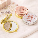 Custom Name Floral Initial Gifts for Women - Personalized Compact Mirror