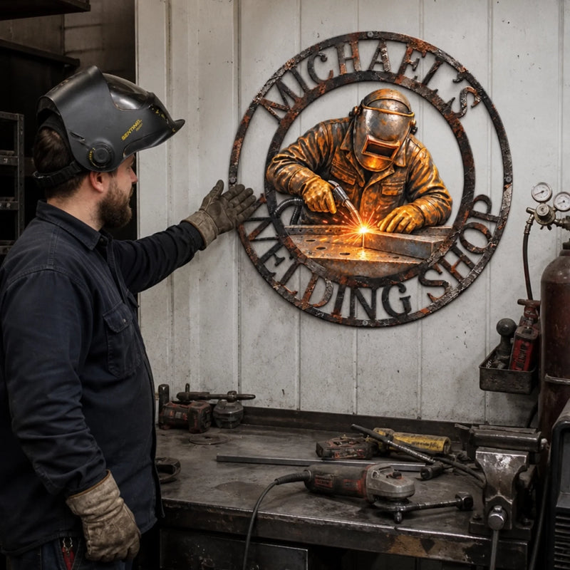 Custom Welding Workshop Gifts for Welders - Shaped Metal Sign