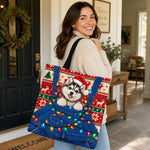 Custom Pet Photo Christmas Gifts For Dog Lovers - Personalized All-Over Print Tote Bag
