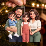 Custom Photo Family Christmas Gifts - Personalized Acrylic Ornament