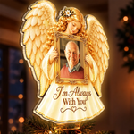 Custom Photo Guardian Angel Memorial Keepsake - Personalized LED Tree Topper