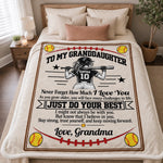 Custom Name Softball Gifts For Granddaughter - Personalized Blanket