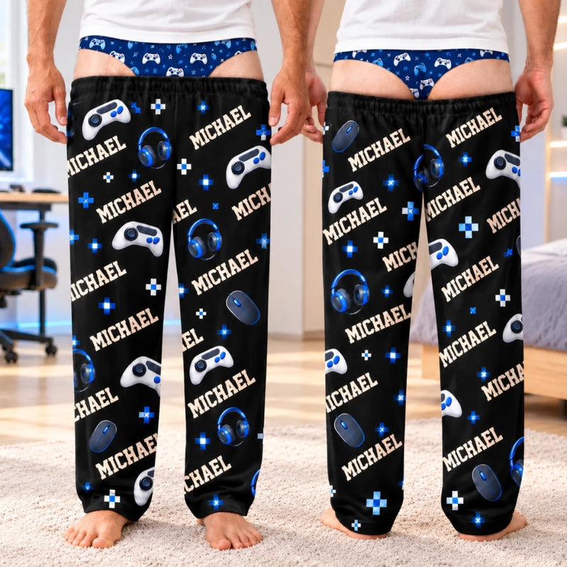 Custom Name Gamer Gifts for Men - Personalized Pajamas