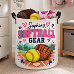 Custom Name Softball Gear Gifts For Players - Personalized Laundry Basket