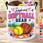 Custom Name Softball Gear Gifts For Players - Personalized Laundry Basket