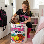 Custom Name Softball Gear Gifts For Players - Personalized Laundry Basket