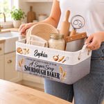Custom Name Sourdough Baker Gifts - Personalized Storage Basket