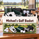 Custom Name Golf Gifts for Golfers - Personalized Storage Basket