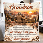 Custom Name Grandma Gifts for Grandson or Granddaughter - Personalized Blanket