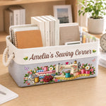 Custom Name Sewing Corner Gifts For Crafters, Seamstresses - Personalized Storage Basket