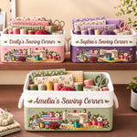 Custom Name Sewing Corner Gifts For Crafters, Seamstresses - Personalized Storage Basket