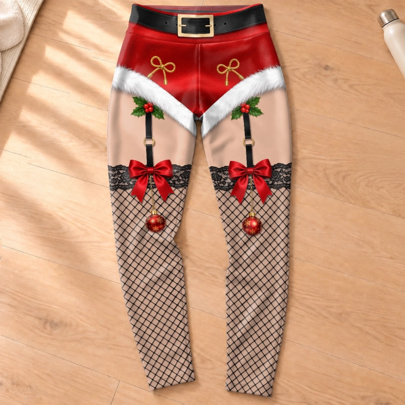 Custom Festive Christmas Leggings - Personalized Leggings