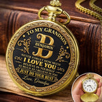 Custom Name Vintage Gifts For Grandson - Personalized Pocket Watch