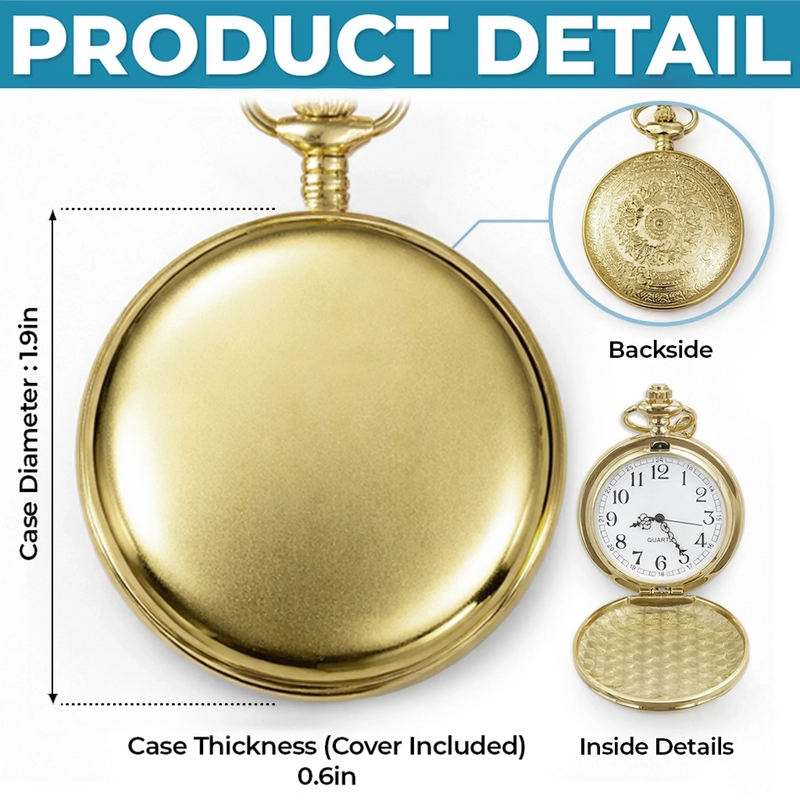 Custom Name Keepsake Gifts For Grandson - Personalized Pocket Watch