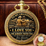Custom Name Keepsake Gifts For Grandson - Personalized Pocket Watch