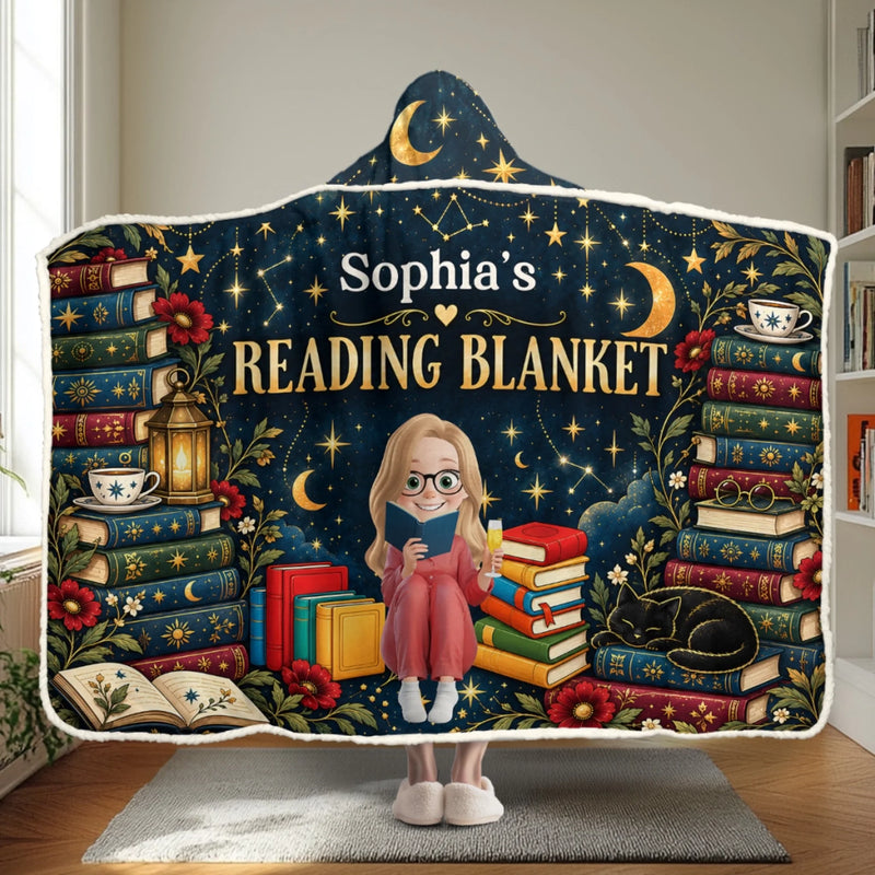 Custom Name Reading Blanket Gifts For Book Lovers, Bookworms, Reader - Personalized Snuggle Blanket
