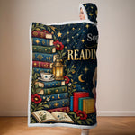 Custom Name Reading Blanket Gifts For Book Lovers, Bookworms, Reader - Personalized Snuggle Blanket
