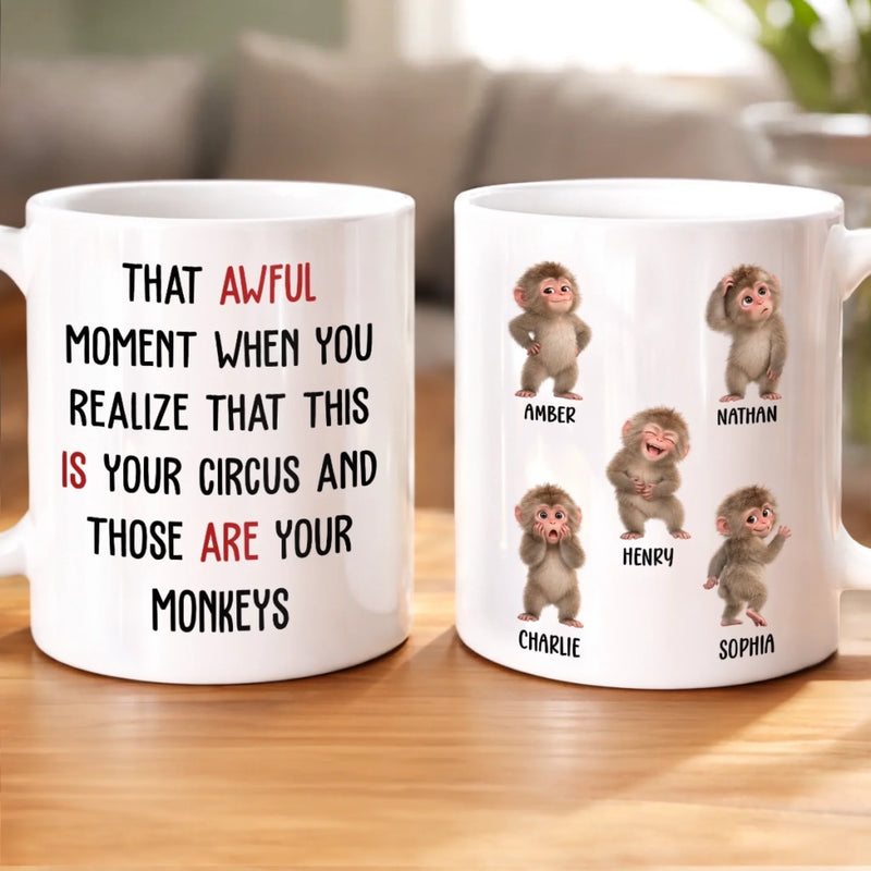 Custom Name Funny Monkeys Gifts For Coworkers - Personalized Mug