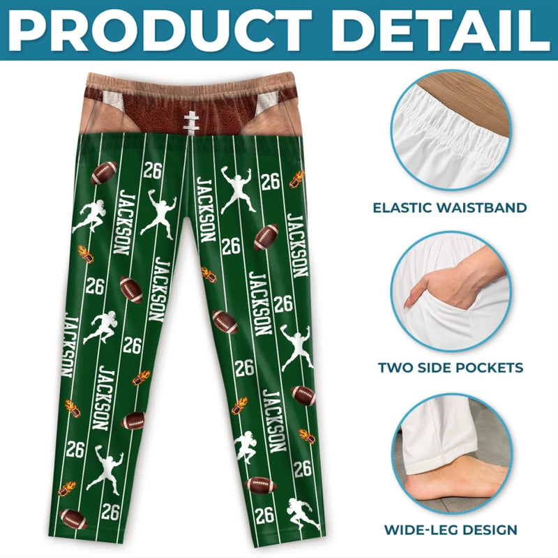Custom Funny Name Football Gifts for Men - Personalized Pajamas