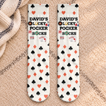 Custom Name Lucky Gambling Gifts for Card Players - Personalized Middle Tube Socks