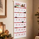 Custom Name 24-Pocket Christmas Countdown for Kids - Personalized Fabric Advent Calendar