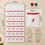 Custom Name Santa Penguin Christmas Countdown Gifts for Kids - Personalized Fabric Advent Calendar