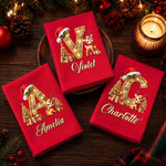Custom Christmas Monogram Gifts - Personalized Cotton Napkin