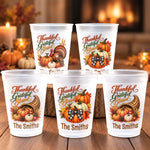 Custom Name Thanksgiving Family Gifts - Personalized Plastic Cups