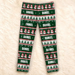 Custom Name Christmas Snowman Gifts For Families - Personalized Pajamas Pants