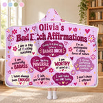 Custom Name Funny Affirmation Gifts for Women - Personalized Snuggle Blanket