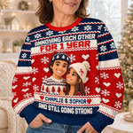 Custom Photo Annoying Each Other Christmas Gifts For Couples - Personalized Ugly Sweatshirt