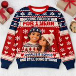 Custom Photo Annoying Each Other Christmas Gifts For Couples - Personalized Ugly Sweatshirt