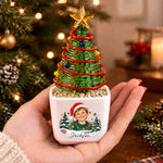 Custom Photo and Name Christmas Tree Keepsake for Kids - Personalized Glass Everlasting Christmas