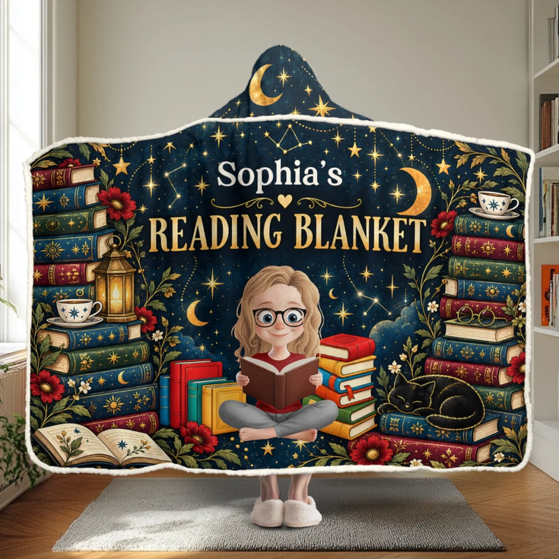 Custom Name Reading Gifts for Book Lovers - Personalized Snuggle Blanket