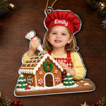 Custom Photo Gingerbread Baking Christmas Gifts for Kids - Personalized Acrylic Ornament