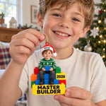 Custom Photo Master Builder Christmas Gifts for Kids - Personalized Acrylic Ornament