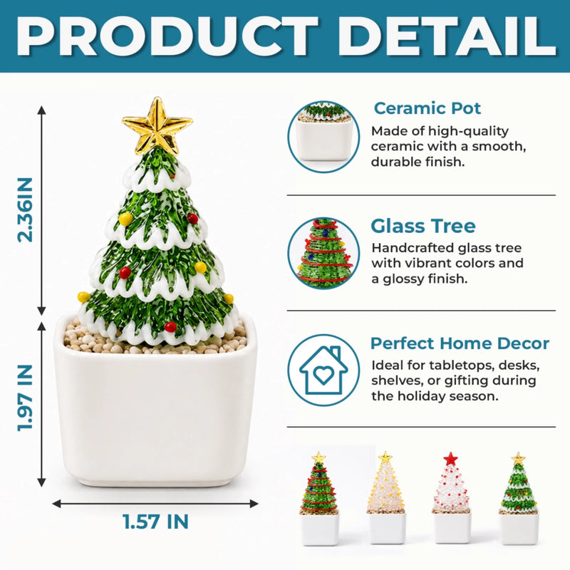 Custom Name Christmas Tree Characters Keepsake - Personalized Glass Everlasting Christmas