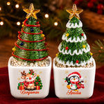 Custom Name Christmas Tree Characters Keepsake - Personalized Glass Everlasting Christmas