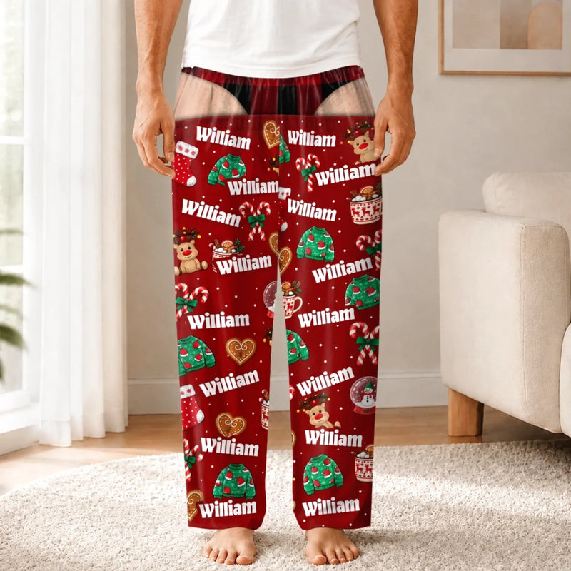 Custom Funny Name Christmas Gifts For Men - Personalized Pajamas Pants