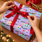 Custom Name Christmas Squishy Pattern Gifts For Kids, Family - Personalized Wrapping Paper